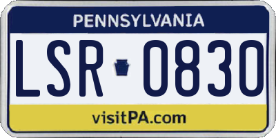 PA license plate LSR0830
