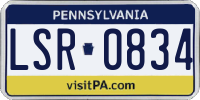 PA license plate LSR0834