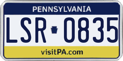 PA license plate LSR0835
