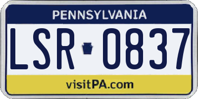 PA license plate LSR0837