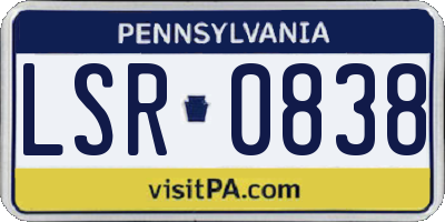 PA license plate LSR0838