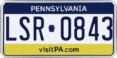 PA license plate LSR0843