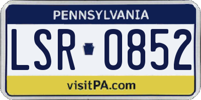 PA license plate LSR0852