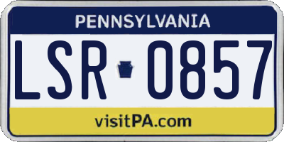 PA license plate LSR0857