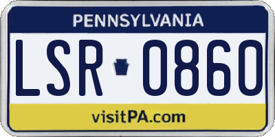 PA license plate LSR0860