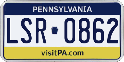 PA license plate LSR0862