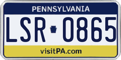 PA license plate LSR0865
