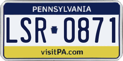 PA license plate LSR0871