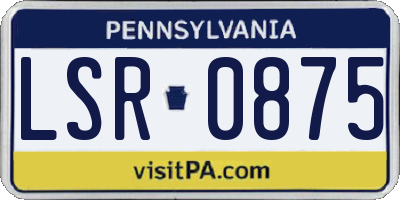 PA license plate LSR0875