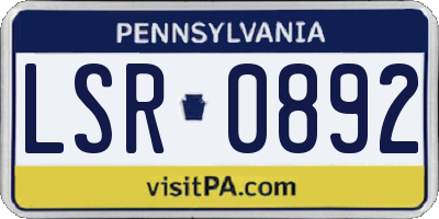 PA license plate LSR0892