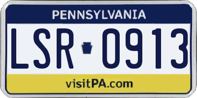 PA license plate LSR0913