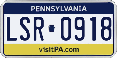 PA license plate LSR0918