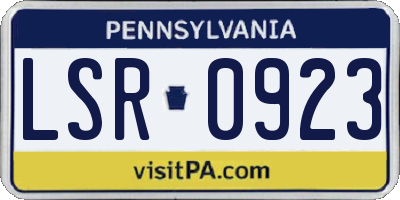 PA license plate LSR0923