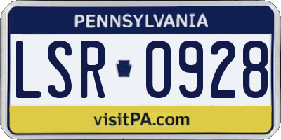 PA license plate LSR0928