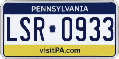 PA license plate LSR0933
