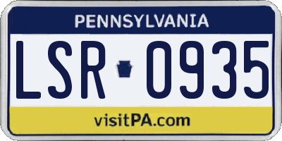 PA license plate LSR0935