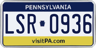 PA license plate LSR0936