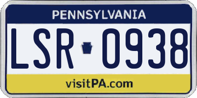 PA license plate LSR0938