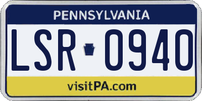 PA license plate LSR0940