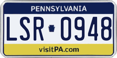 PA license plate LSR0948