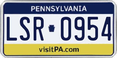 PA license plate LSR0954