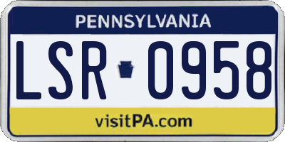 PA license plate LSR0958