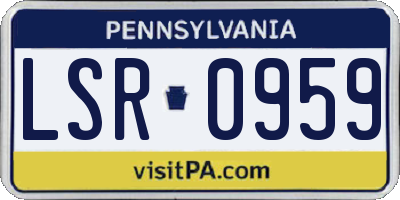 PA license plate LSR0959