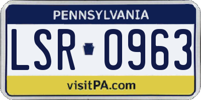 PA license plate LSR0963