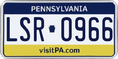 PA license plate LSR0966