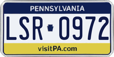 PA license plate LSR0972