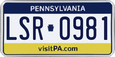 PA license plate LSR0981
