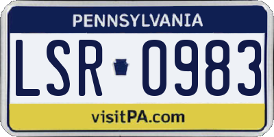 PA license plate LSR0983