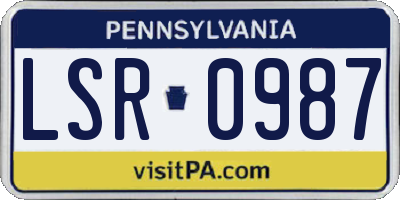 PA license plate LSR0987