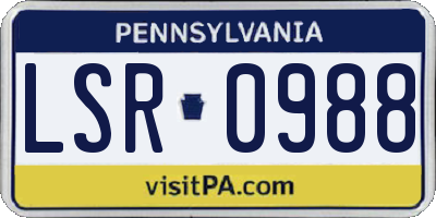 PA license plate LSR0988