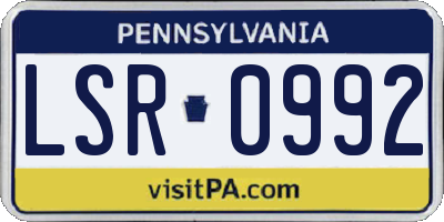 PA license plate LSR0992