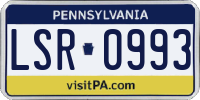 PA license plate LSR0993