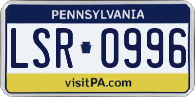 PA license plate LSR0996