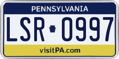 PA license plate LSR0997