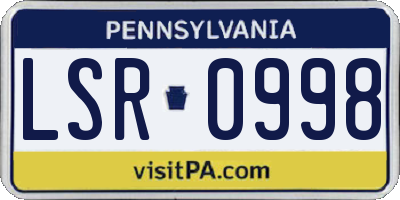 PA license plate LSR0998