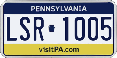 PA license plate LSR1005