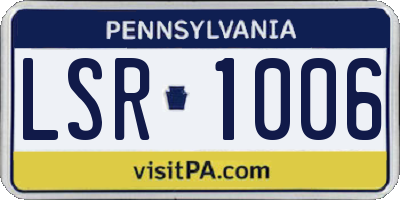 PA license plate LSR1006