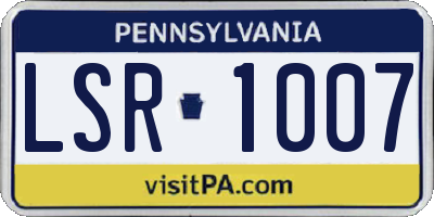 PA license plate LSR1007