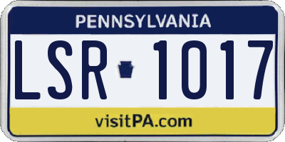 PA license plate LSR1017
