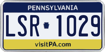 PA license plate LSR1029