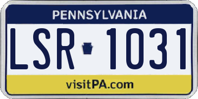 PA license plate LSR1031