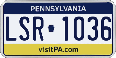 PA license plate LSR1036