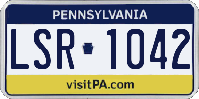 PA license plate LSR1042