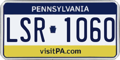 PA license plate LSR1060