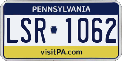 PA license plate LSR1062