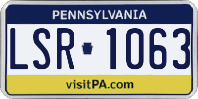 PA license plate LSR1063